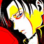 This pfp uses papercraft style with red 3D elements on flat art. - Levi Ackerman Birthday profile picture