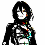 Vintage calendar design Mikasa Ackerman Avatar with red date highlights.